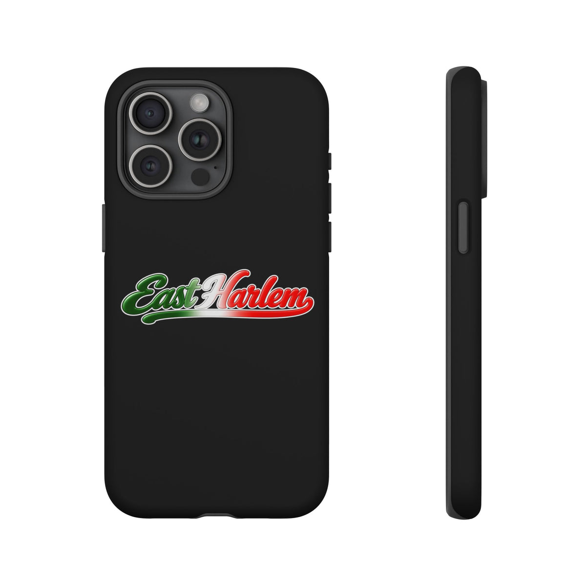 East Harlem Black Phone Case, Tough Cases for iPhone, Gift for Italians, Stylish Phone Cover, Unique Phone Accessory