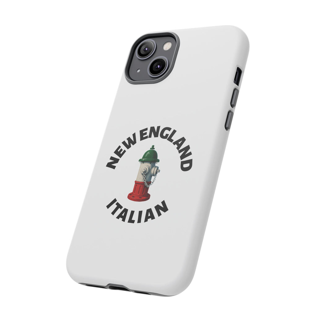 New England Italian White Phone Case, Urban Style Phone Cover, Tough Smartphone Case, Gift for Italian Heritage, Fun Streetwear Accessories