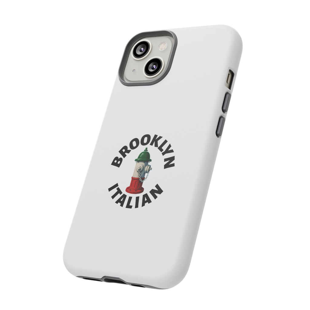 Brooklyn Italian White Phone Case, Urban Style Phone Cover, Tough Smartphone Case, Gift for Italian Heritage, Fun Streetwear Accessories