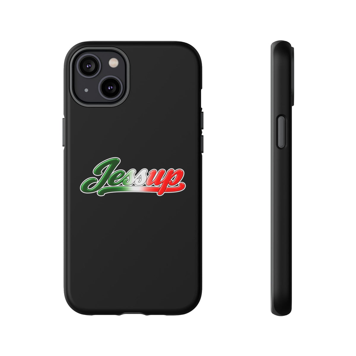 Jessup Black Phone Case, Tough Cases for iPhone, Gift for Italians, Stylish Phone Cover, Unique Phone Accessory