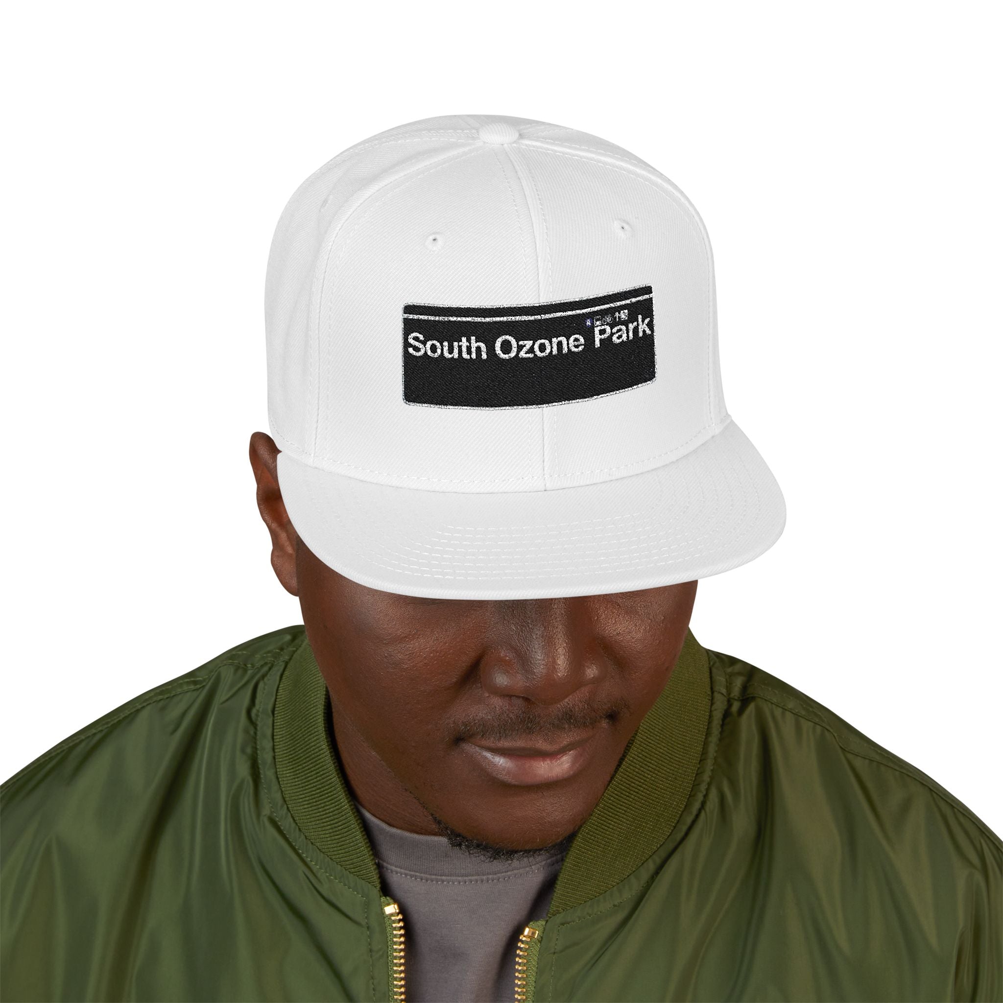 South Ozone Park Embroidered Snapback Hat | Street Sign Patch Cap