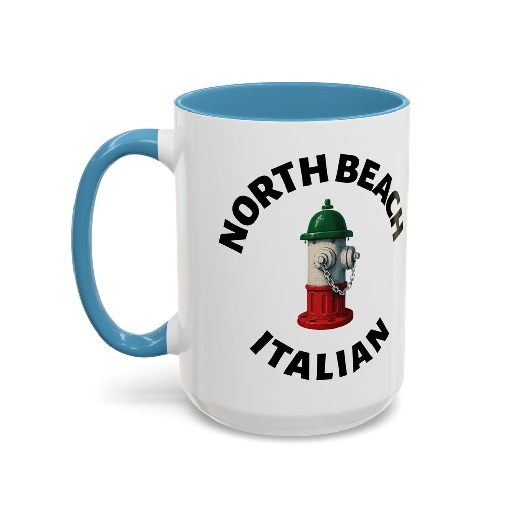 North Beach Coffee Mug with Fire Hydrant Design, Unique Gift for Italians, Fun Kitchen Decor