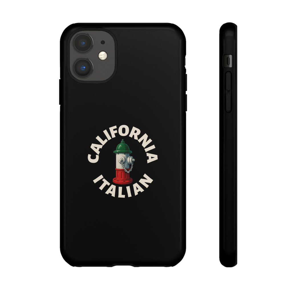 California Italian Black Phone Case, Tough Cases for iPhone, Gift for Italians, Stylish Phone Cover, Unique Phone Accessory