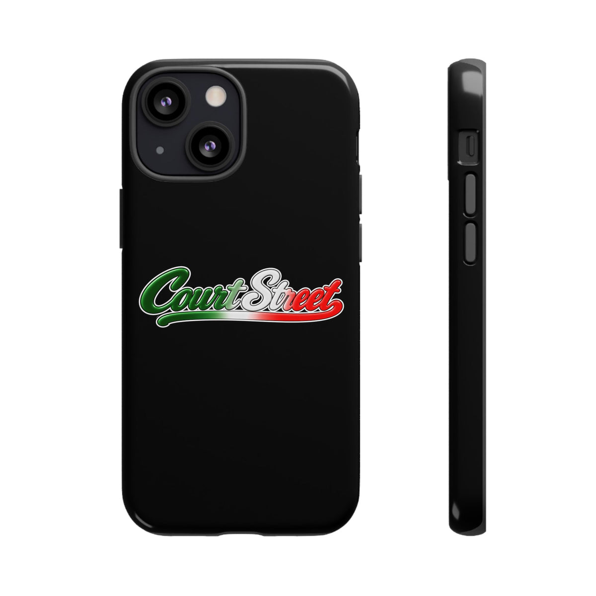 Court Street Black Phone Case, Tough Cases for iPhone, Gift for Italians, Stylish Phone Cover, Unique Phone Accessory