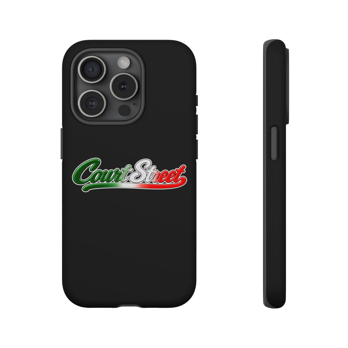 Court Street Black Phone Case, Tough Cases for iPhone, Gift for Italians, Stylish Phone Cover, Unique Phone Accessory