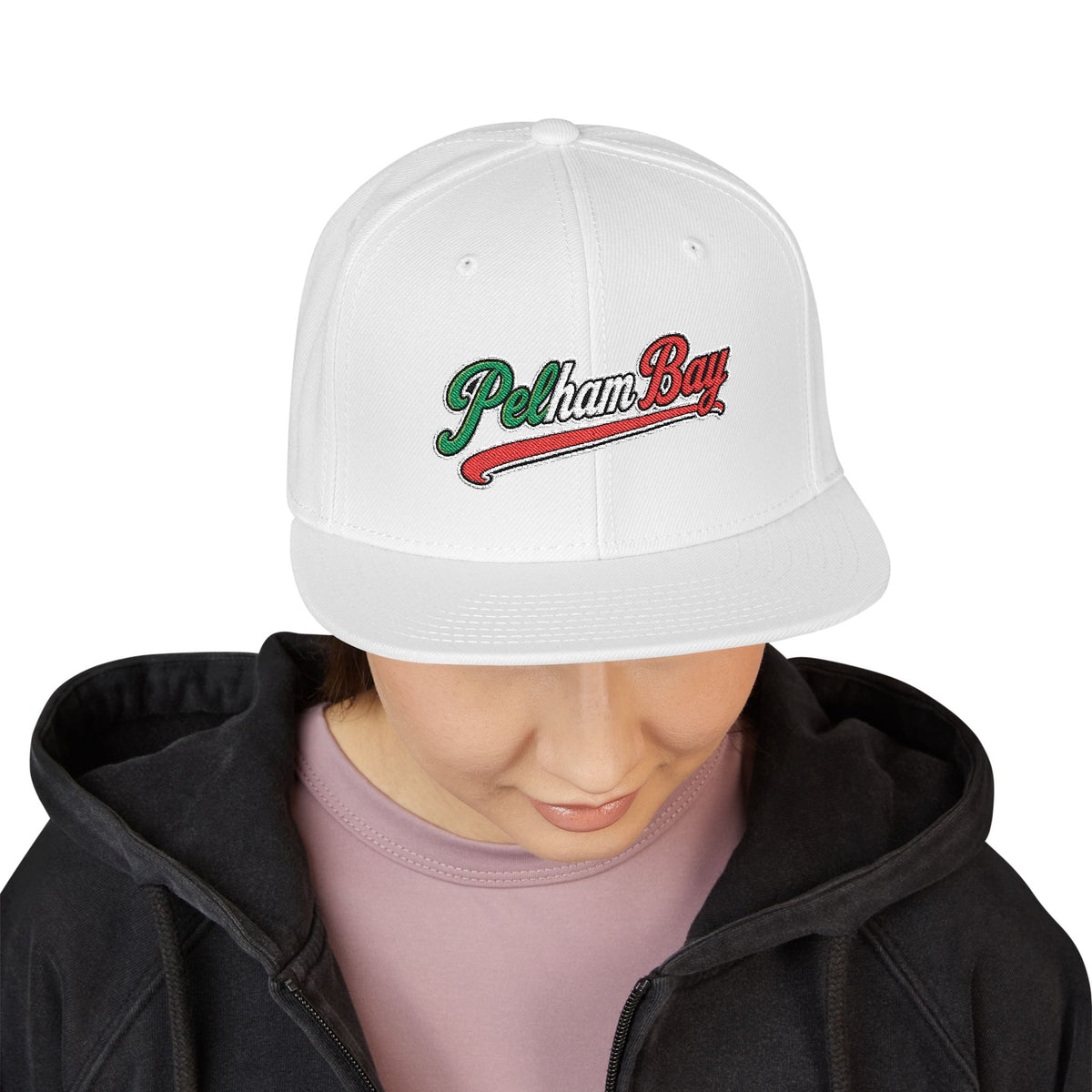 Pelham Bay Embroidered Snapback Hat | Street Sign Patch Cap