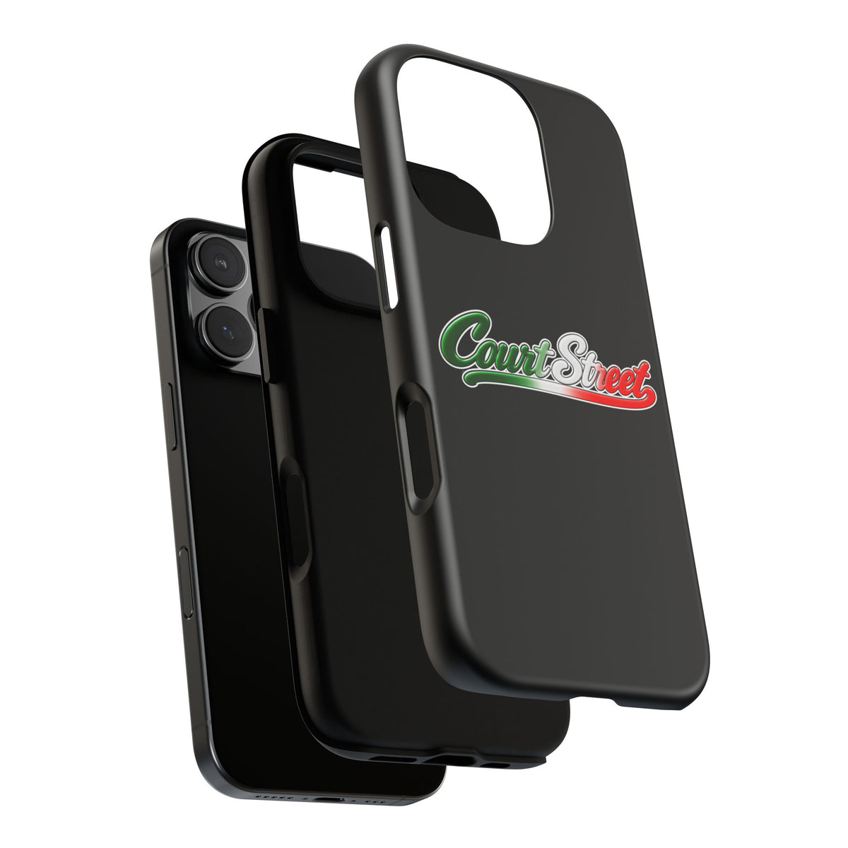 Court Street Black Phone Case, Tough Cases for iPhone, Gift for Italians, Stylish Phone Cover, Unique Phone Accessory