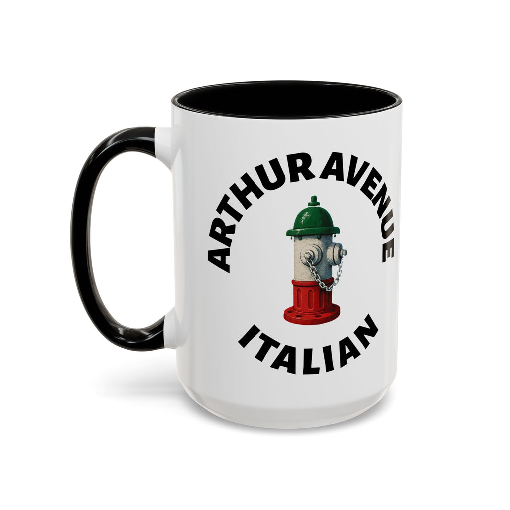 Arthur Avenue Coffee Mug with Fire Hydrant Design, Unique Gift for Italians, Fun Kitchen Decor