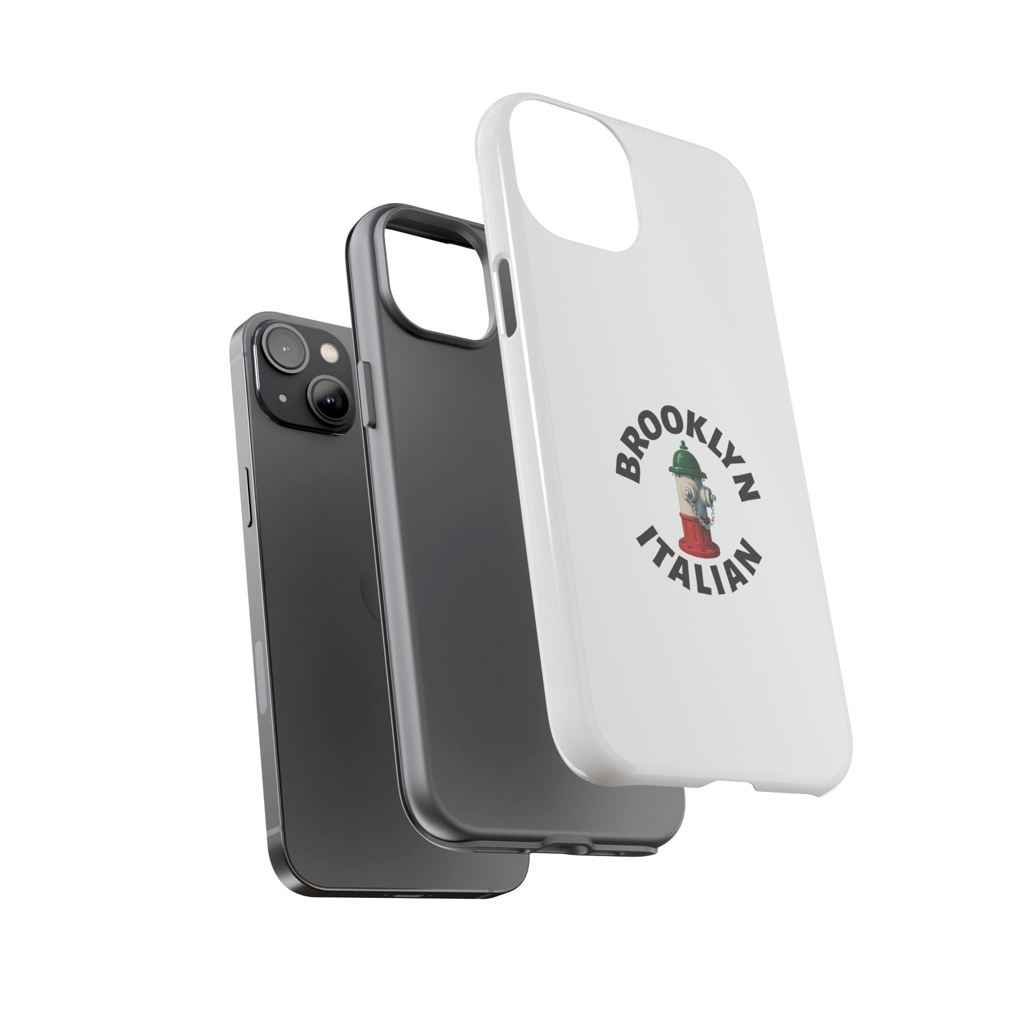 Brooklyn Italian White Phone Case, Urban Style Phone Cover, Tough Smartphone Case, Gift for Italian Heritage, Fun Streetwear Accessories