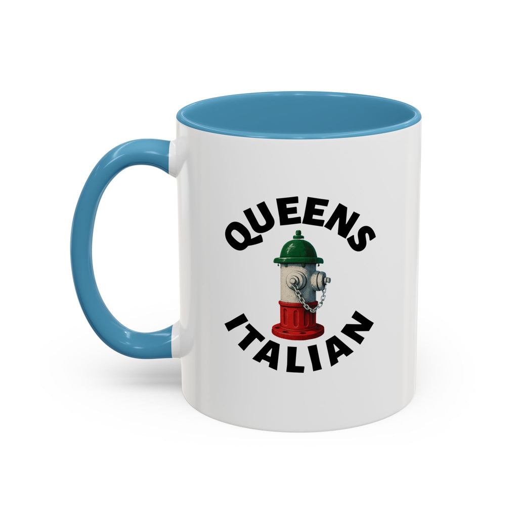 Queens Coffee Mug with Fire Hydrant Design, Unique Gift for Italians, Fun Kitchen Decor