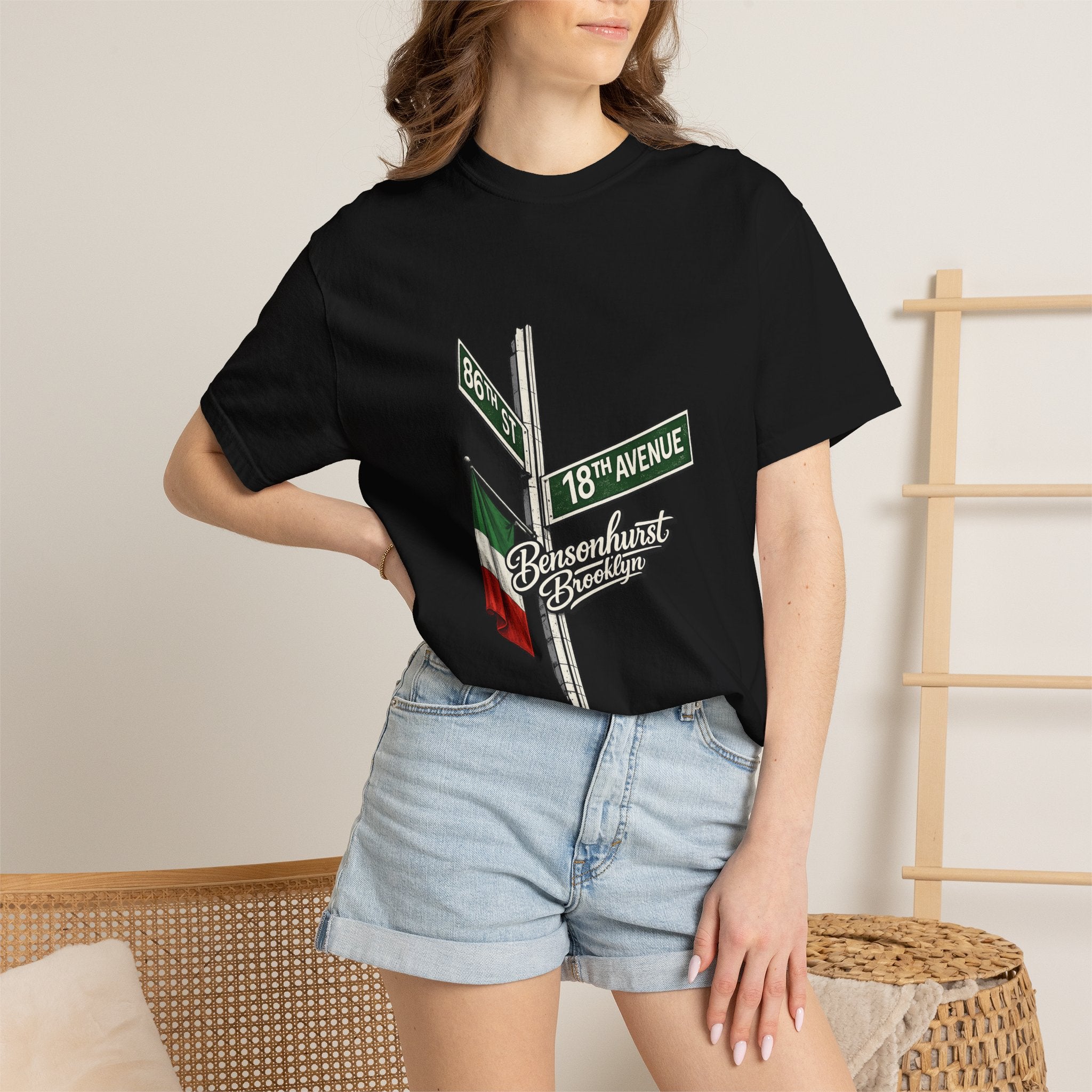 Bensonhurst 18th Ave with Italian Flag Tee | Street Style, Unisex Fashion, Comfortable Casual Wear