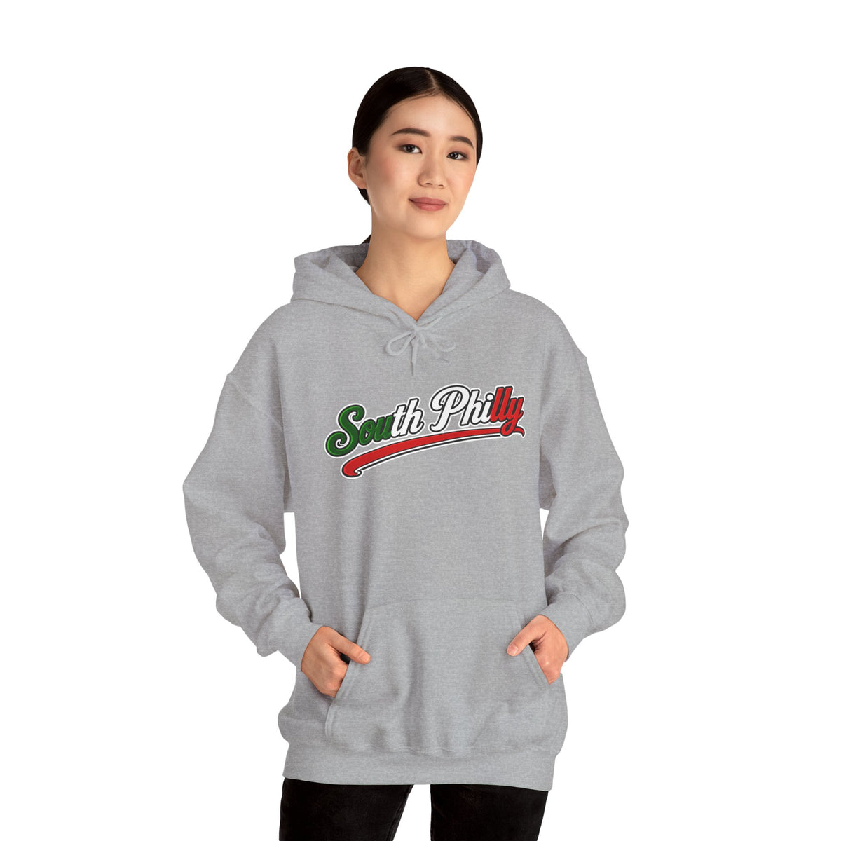 South Philly Hoodie — Italian Flag Script Pullover