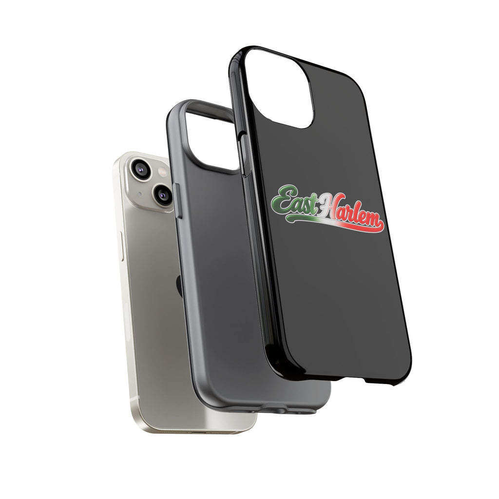 East Harlem Black Phone Case, Tough Cases for iPhone, Gift for Italians, Stylish Phone Cover, Unique Phone Accessory