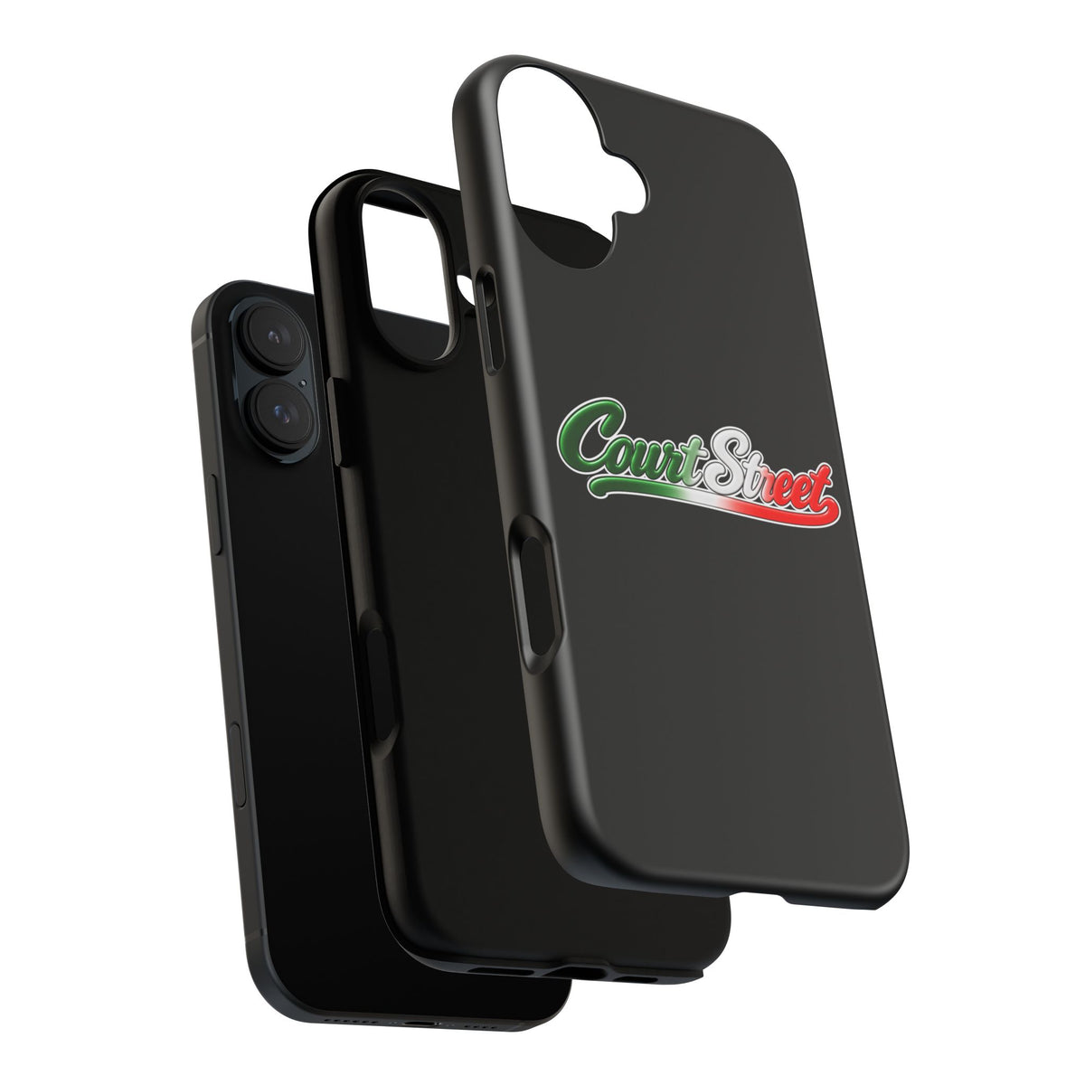 Court Street Black Phone Case, Tough Cases for iPhone, Gift for Italians, Stylish Phone Cover, Unique Phone Accessory