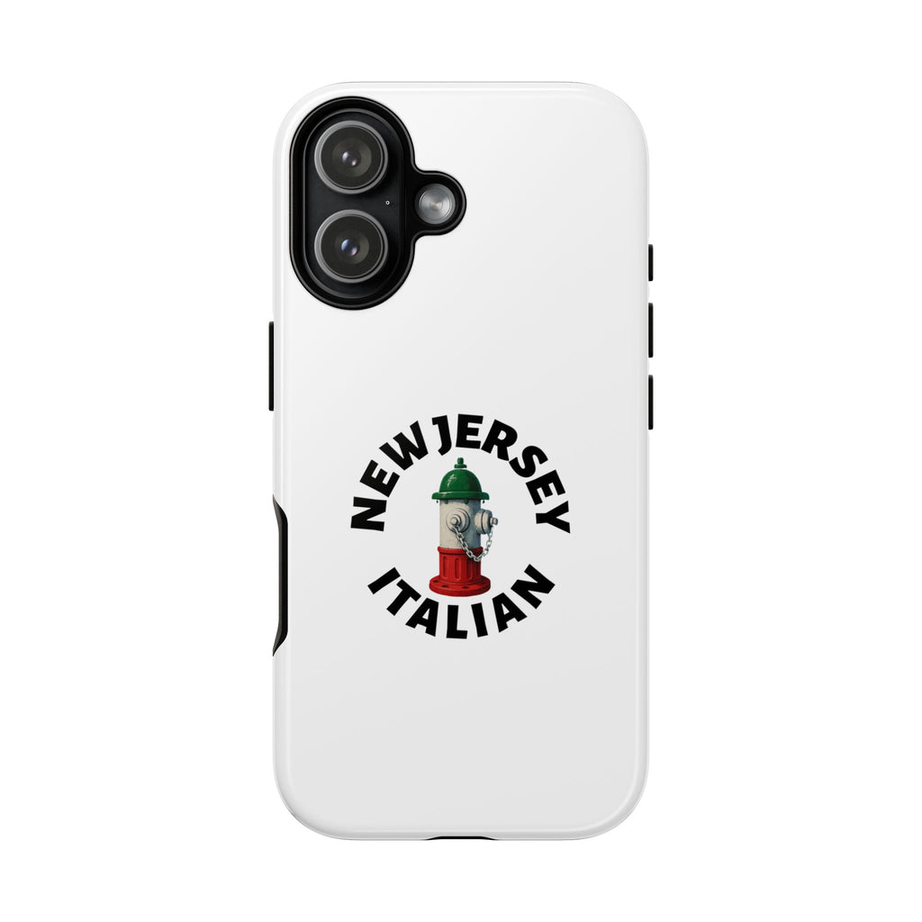 New Jersey Italian White Phone Case, Urban Style Phone Cover, Tough Smartphone Case, Gift for Italian Heritage, Fun Streetwear Accessories