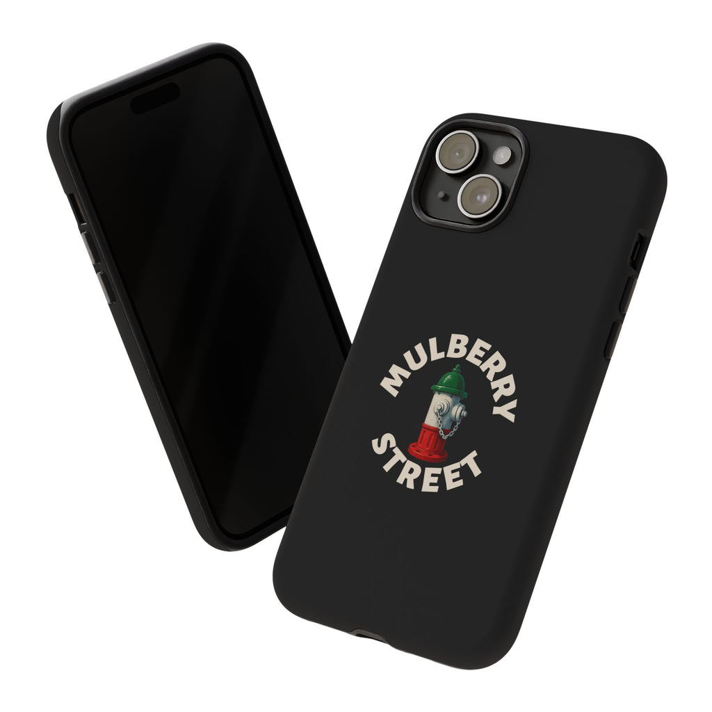 Mulberry Street Black Phone Case, Tough Cases for iPhone, Gift for Italians, Stylish Phone Cover, Unique Phone Accessory