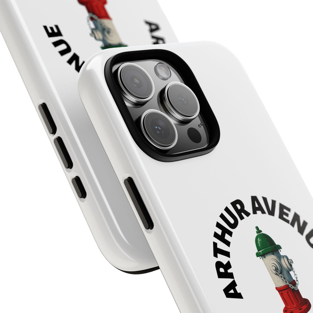 Arthur Avenue Italian White Phone Case, Urban Style Phone Cover, Tough Smartphone Case, Gift for Italian Heritage, Fun Streetwear Accessories