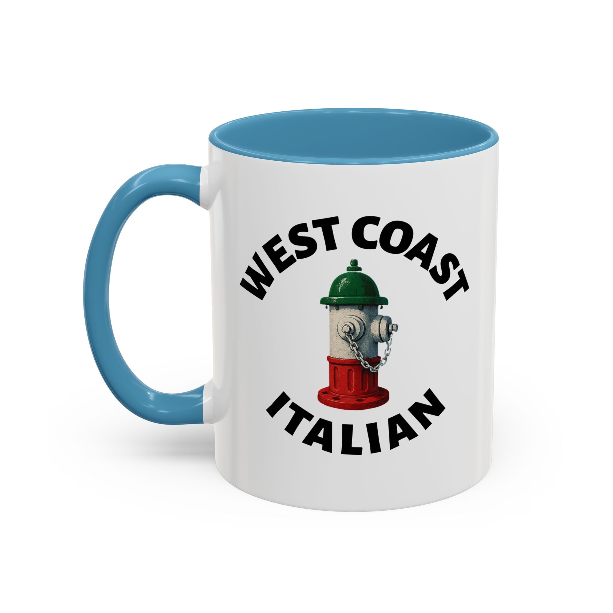 West Coast Coffee Mug with Fire Hydrant Design, Unique Gift for Italians, Fun Kitchen Decor