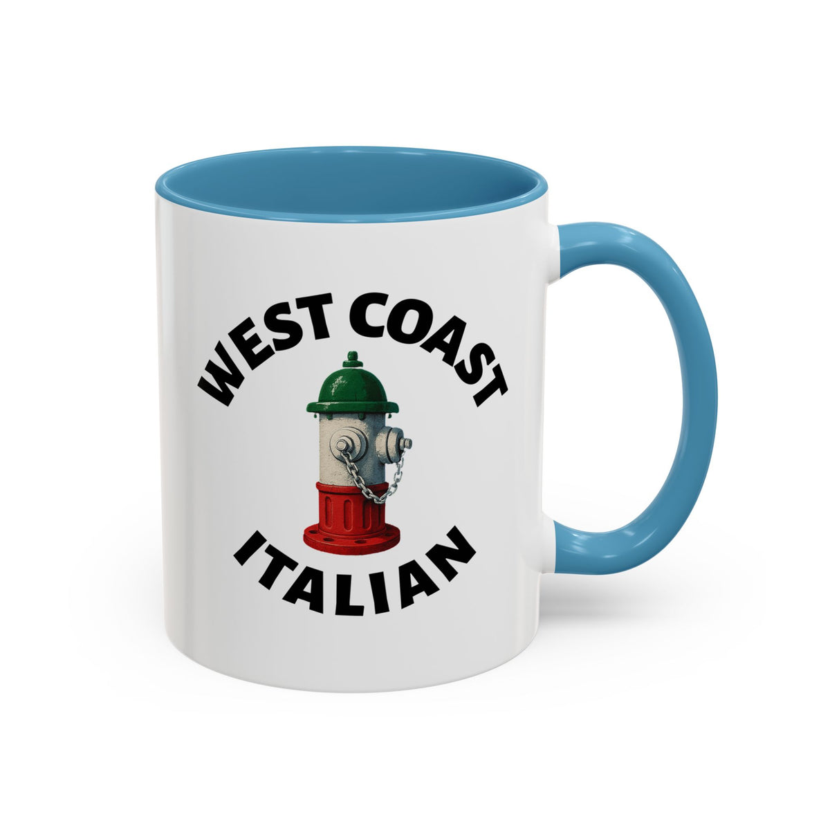West Coast Coffee Mug with Fire Hydrant Design, Unique Gift for Italians, Fun Kitchen Decor