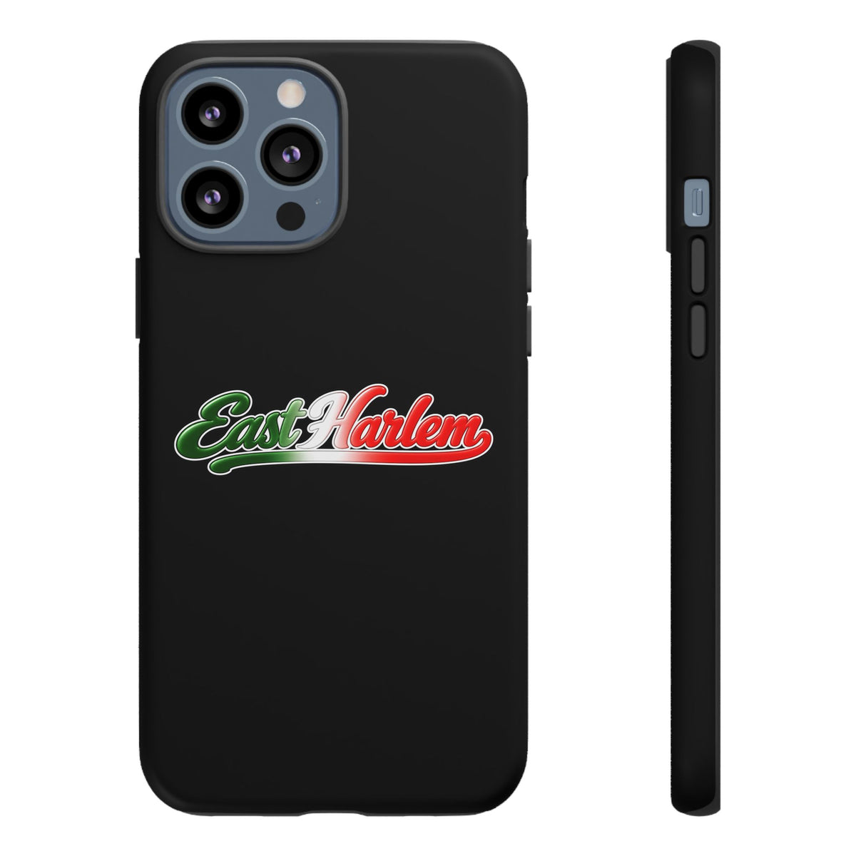 East Harlem Black Phone Case, Tough Cases for iPhone, Gift for Italians, Stylish Phone Cover, Unique Phone Accessory