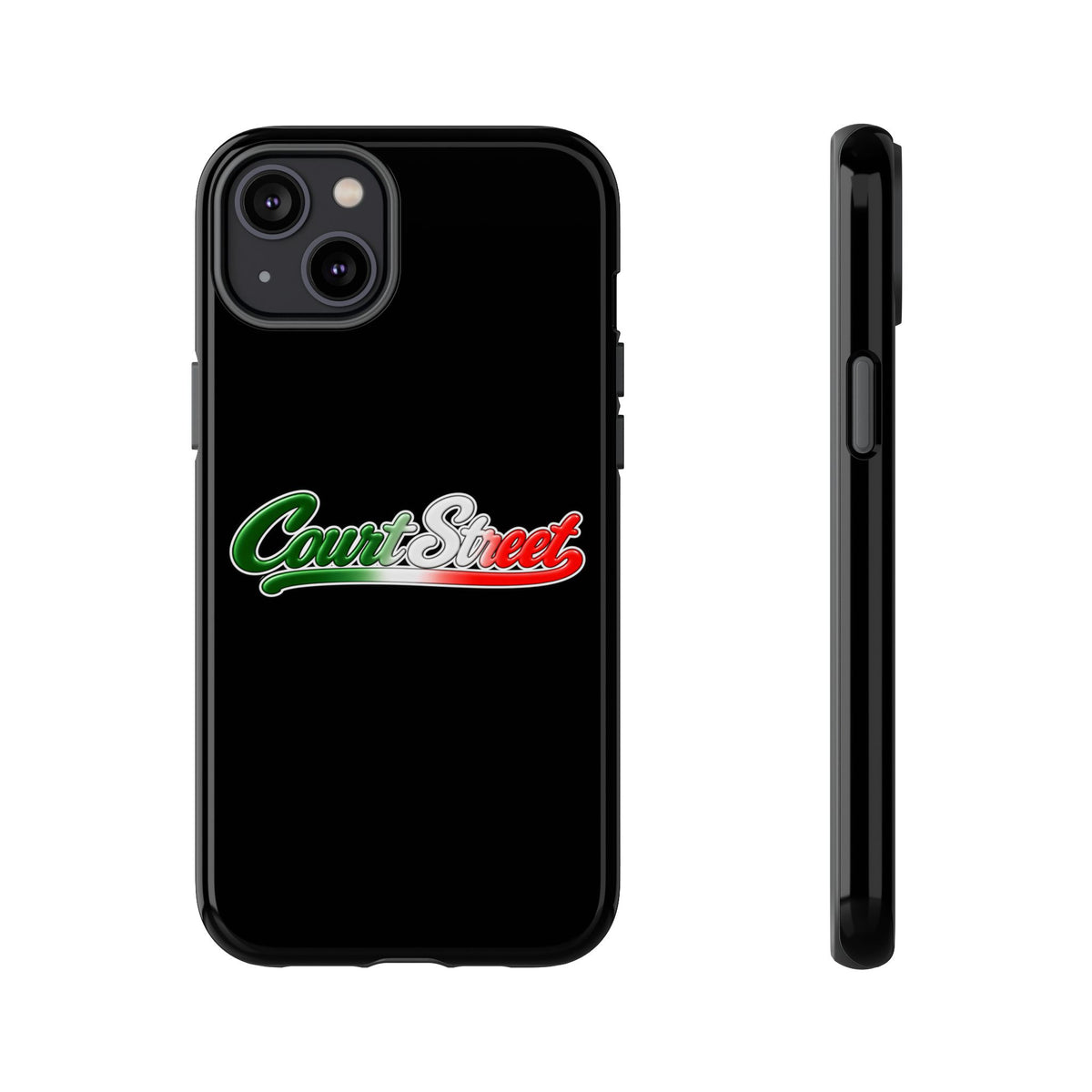 Court Street Black Phone Case, Tough Cases for iPhone, Gift for Italians, Stylish Phone Cover, Unique Phone Accessory