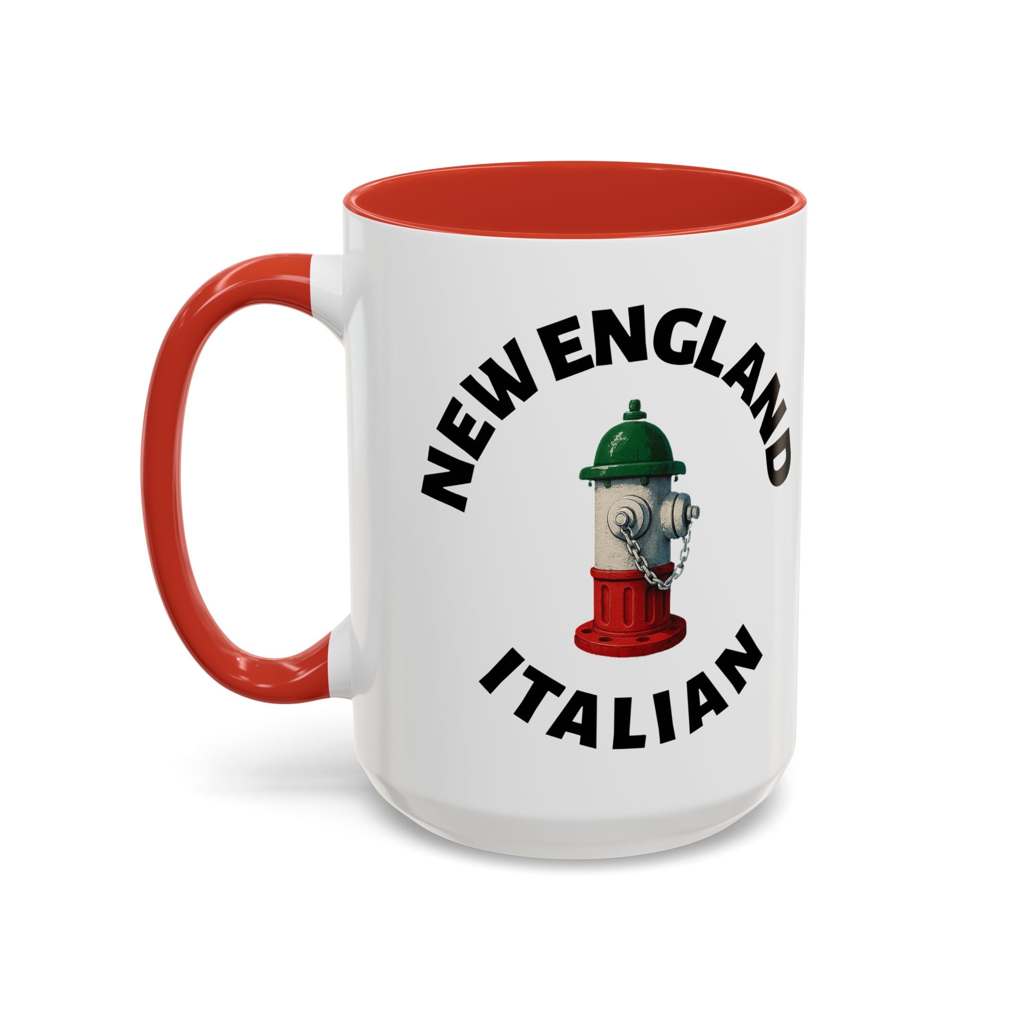 New England Coffee Mug with Fire Hydrant Design, Unique Gift for Italians, Fun Kitchen Decor