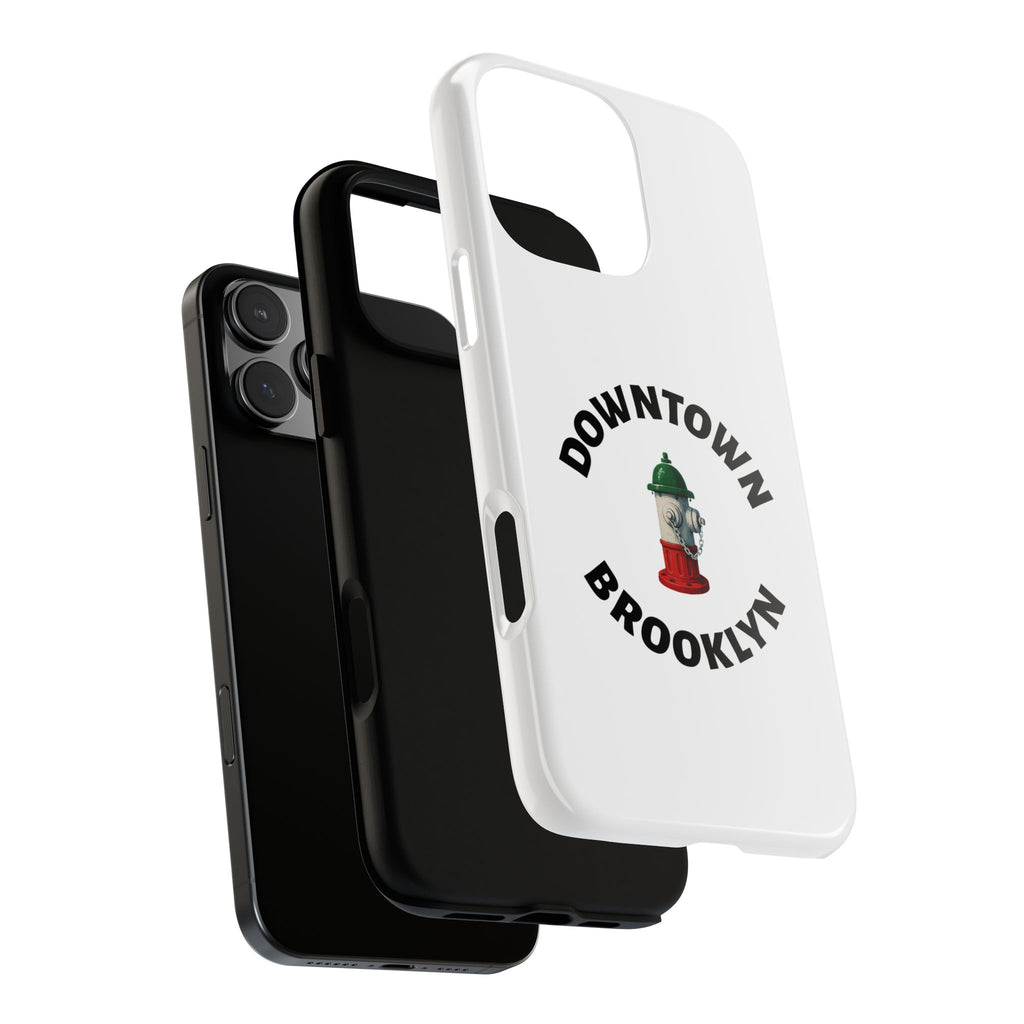 Downtown Brooklyn White Phone Case, Urban Style Phone Cover, Tough Smartphone Case, Gift for Italian Heritage, Fun Streetwear Accessories