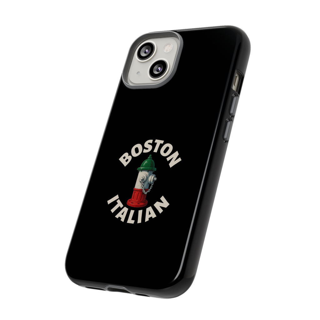 Boston Italian Black Phone Case, Tough Cases for iPhone, Gift for Italians, Stylish Phone Cover, Unique Phone Accessory