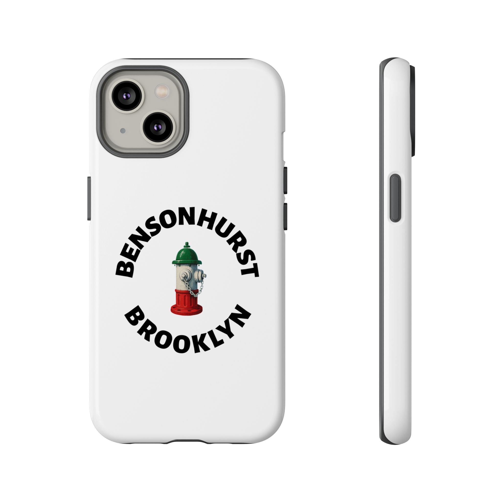 Bensonhurst Brooklyn White Phone Case, Urban Style Phone Cover, Tough Smartphone Case, Gift for Italian Heritage, Fun Streetwear Accessories