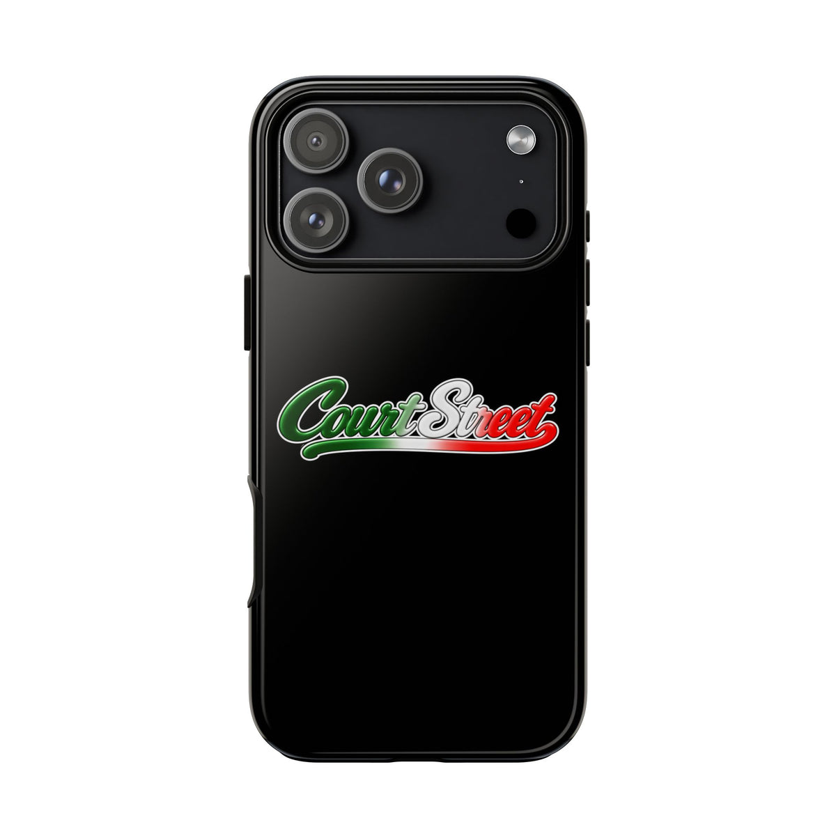 Court Street Black Phone Case, Tough Cases for iPhone, Gift for Italians, Stylish Phone Cover, Unique Phone Accessory