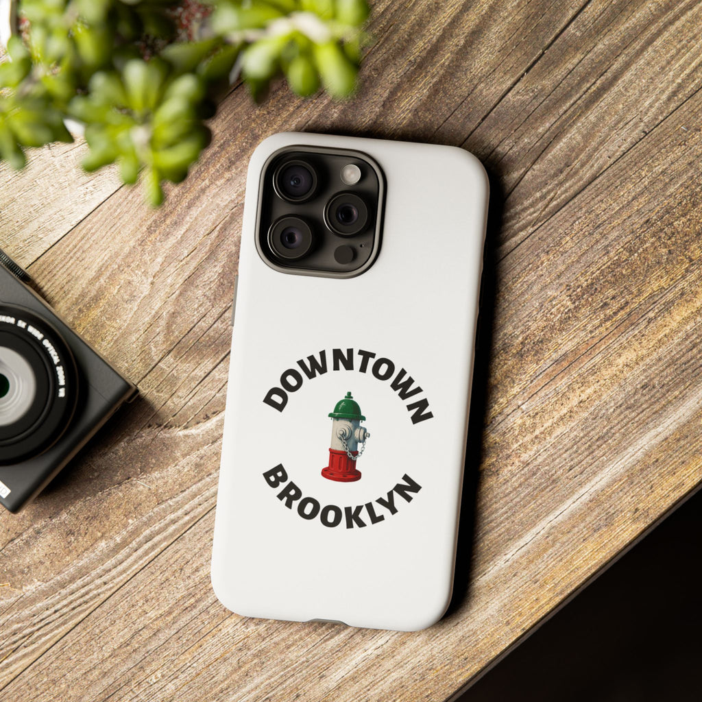 Downtown Brooklyn White Phone Case, Urban Style Phone Cover, Tough Smartphone Case, Gift for Italian Heritage, Fun Streetwear Accessories