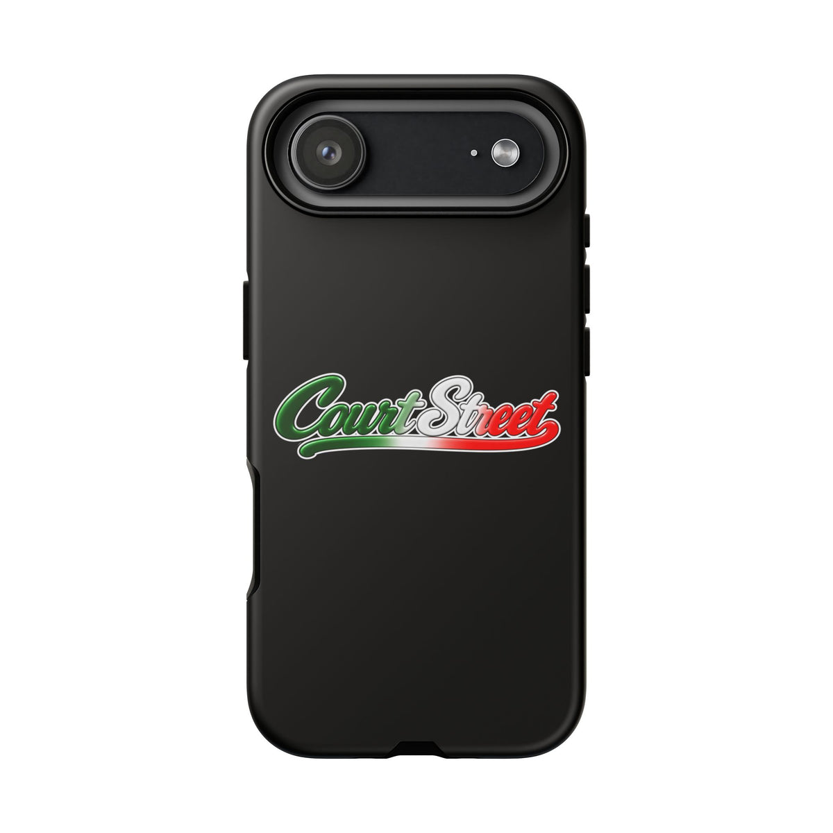 Court Street Black Phone Case, Tough Cases for iPhone, Gift for Italians, Stylish Phone Cover, Unique Phone Accessory