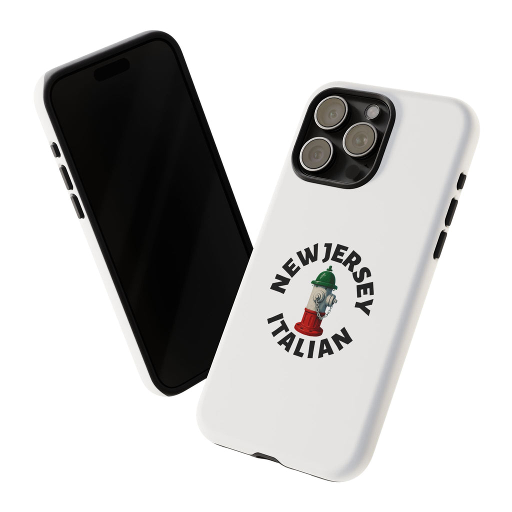 New Jersey Italian White Phone Case, Urban Style Phone Cover, Tough Smartphone Case, Gift for Italian Heritage, Fun Streetwear Accessories