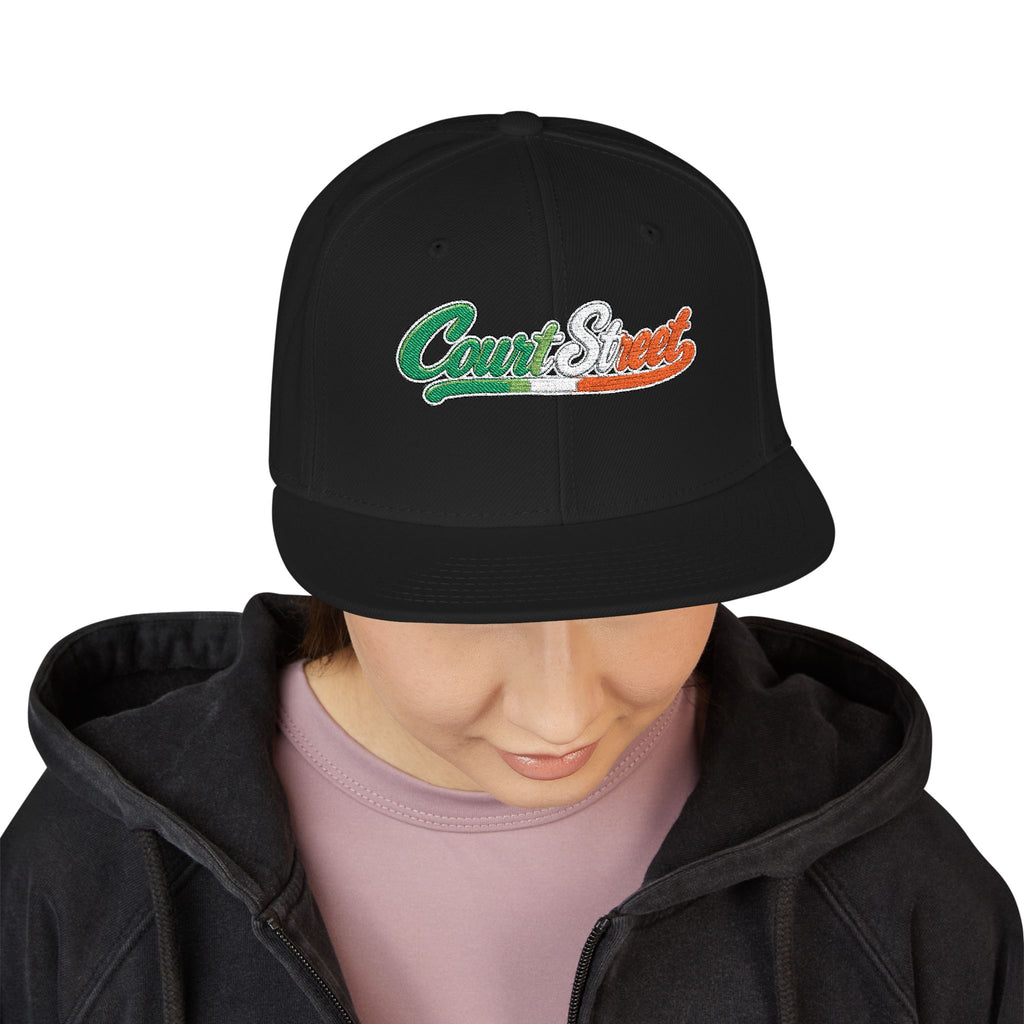 Court Street Italian Embroidered Snapback Hat | Street Sign Patch Cap