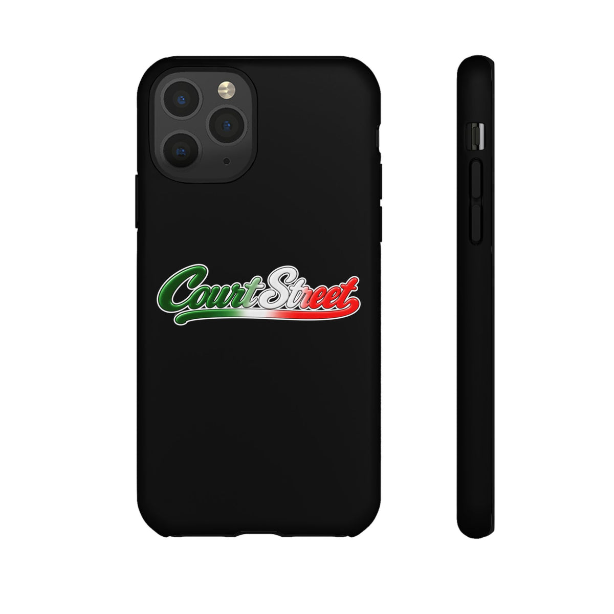 Court Street Black Phone Case, Tough Cases for iPhone, Gift for Italians, Stylish Phone Cover, Unique Phone Accessory