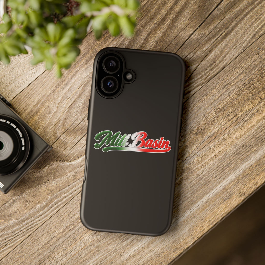 Mill Basin Black Phone Case, Tough Cases for iPhone, Gift for Italians, Stylish Phone Cover, Unique Phone Accessory