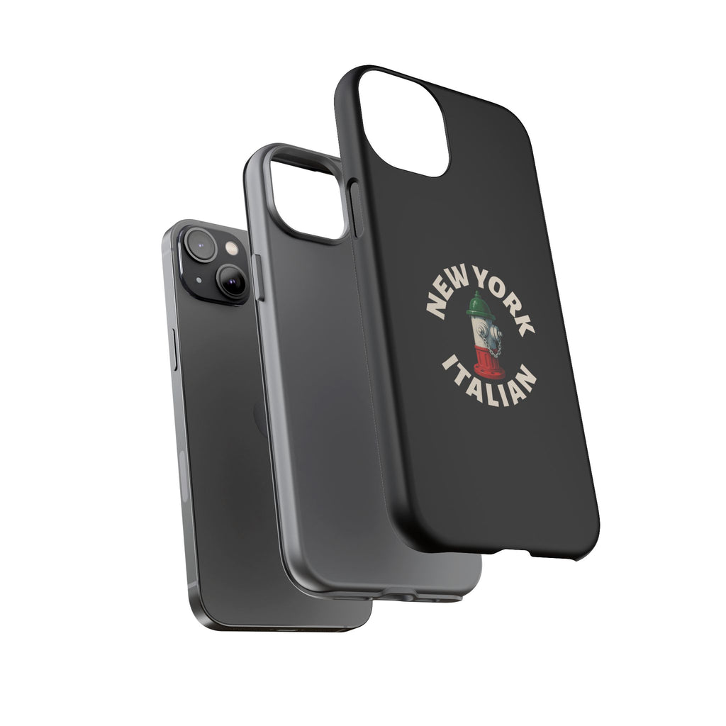 New York Italian Black Phone Case, Tough Cases for iPhone, Gift for Italians, Stylish Phone Cover, Unique Phone Accessory