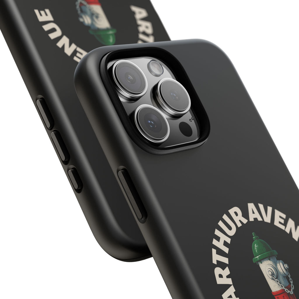 Arthur Avenue Italian Black Phone Case, Tough Cases for iPhone, Gift for Italians, Stylish Phone Cover, Unique Phone Accessory