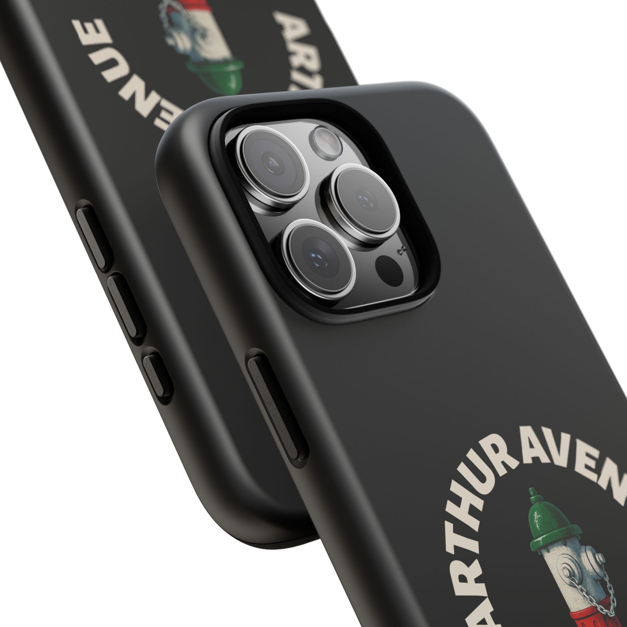 Arthur Avenue Italian Black Phone Case, Tough Cases for iPhone, Gift for Italians, Stylish Phone Cover, Unique Phone Accessory