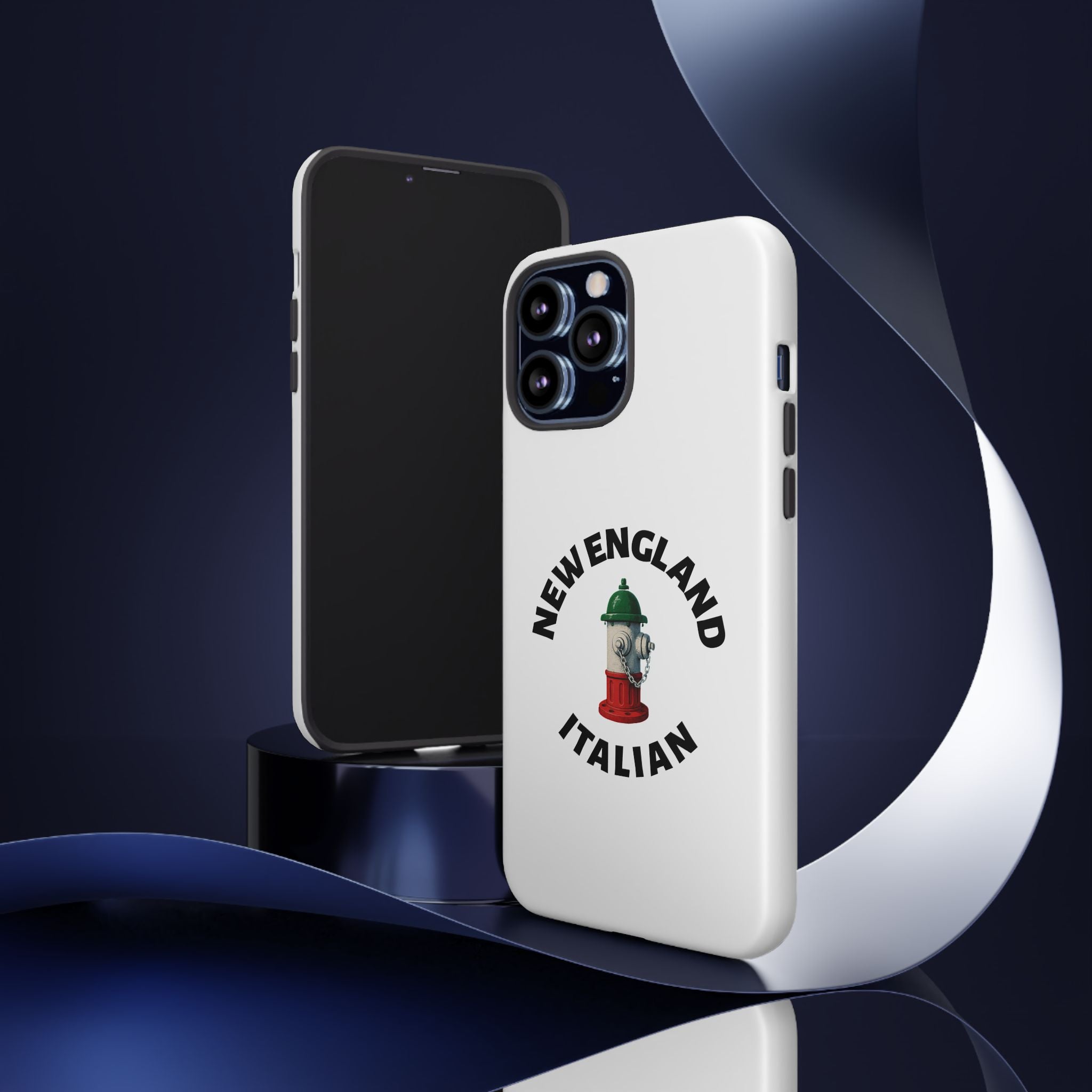 New England Italian White Phone Case, Urban Style Phone Cover, Tough Smartphone Case, Gift for Italian Heritage, Fun Streetwear Accessories