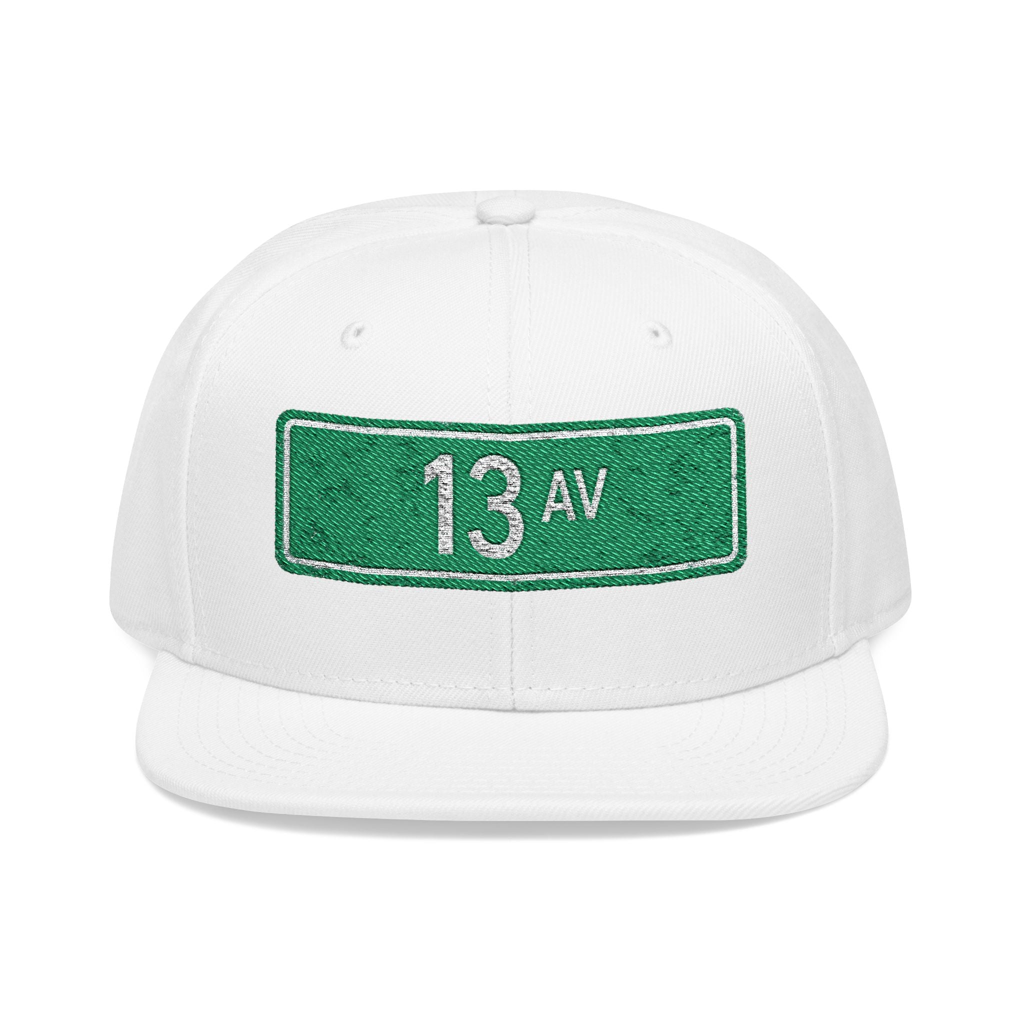 13 Ave Embroidered Snapback Hat | Street Sign Patch Cap
