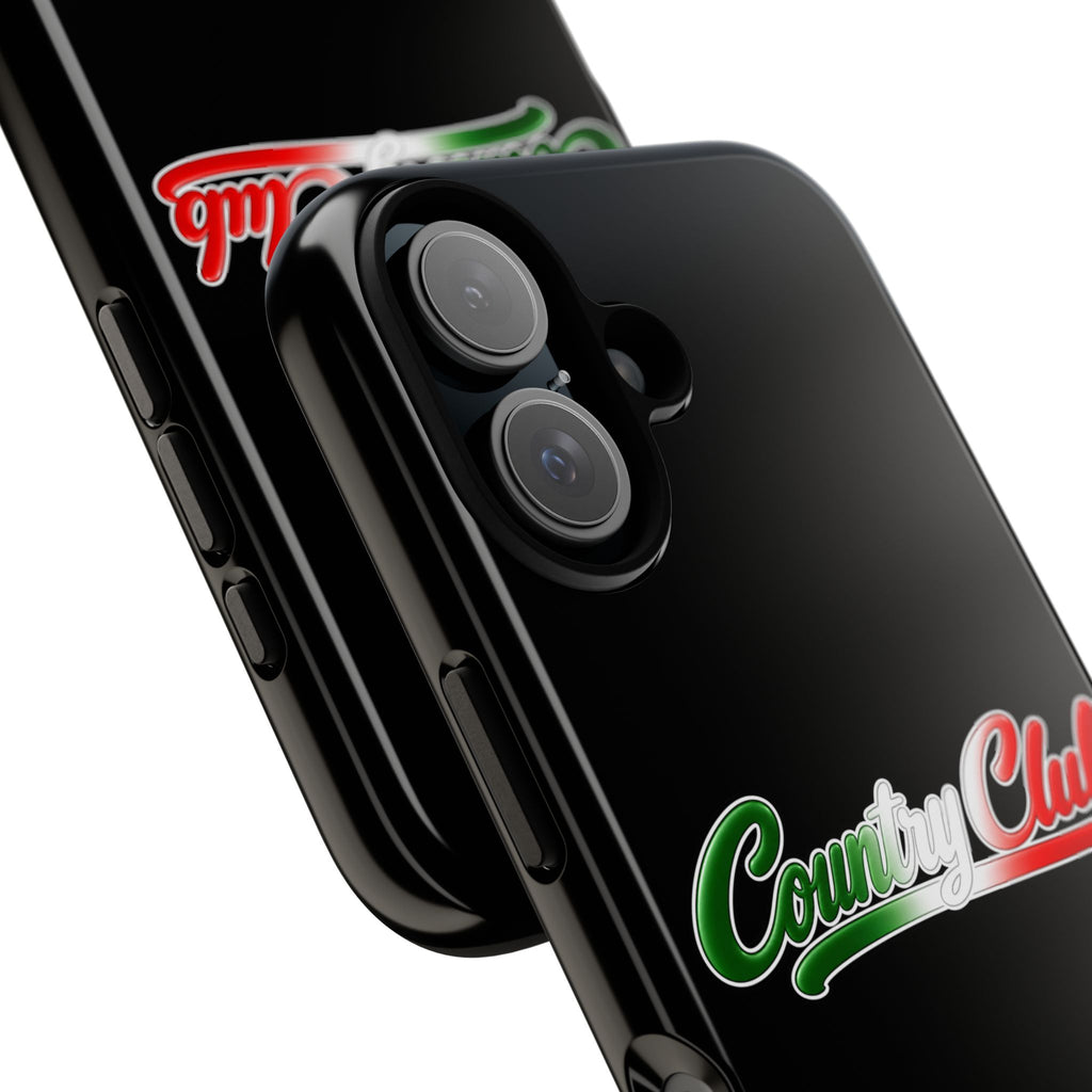 Country Club Black Phone Case, Tough Cases for iPhone, Gift for Italians, Stylish Phone Cover, Unique Phone Accessory