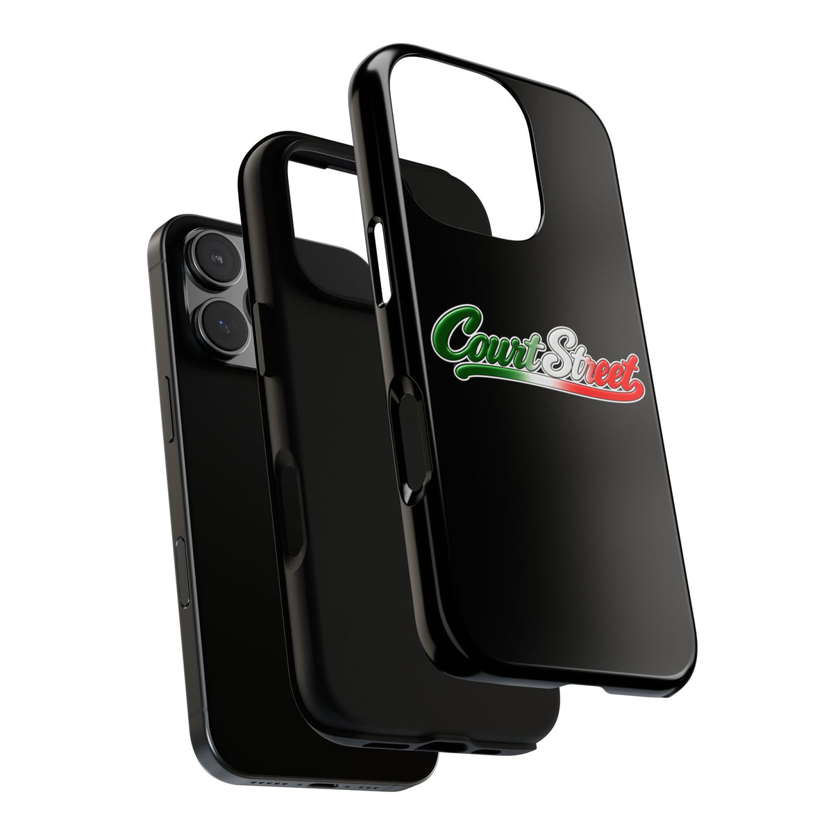 Court Street Black Phone Case, Tough Cases for iPhone, Gift for Italians, Stylish Phone Cover, Unique Phone Accessory
