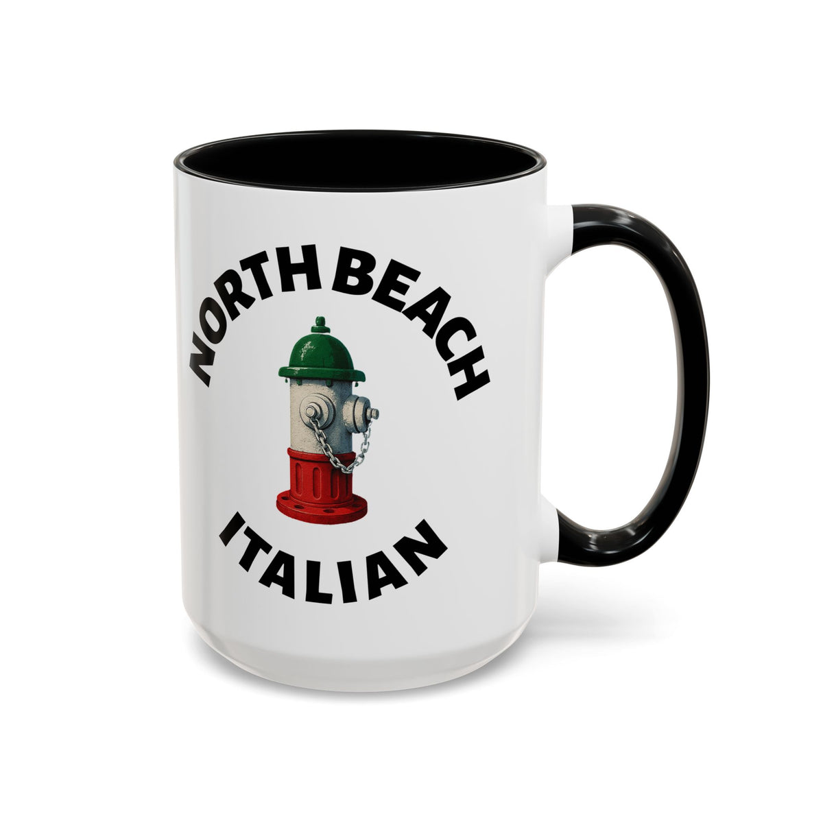 North Beach Coffee Mug with Fire Hydrant Design, Unique Gift for Italians, Fun Kitchen Decor
