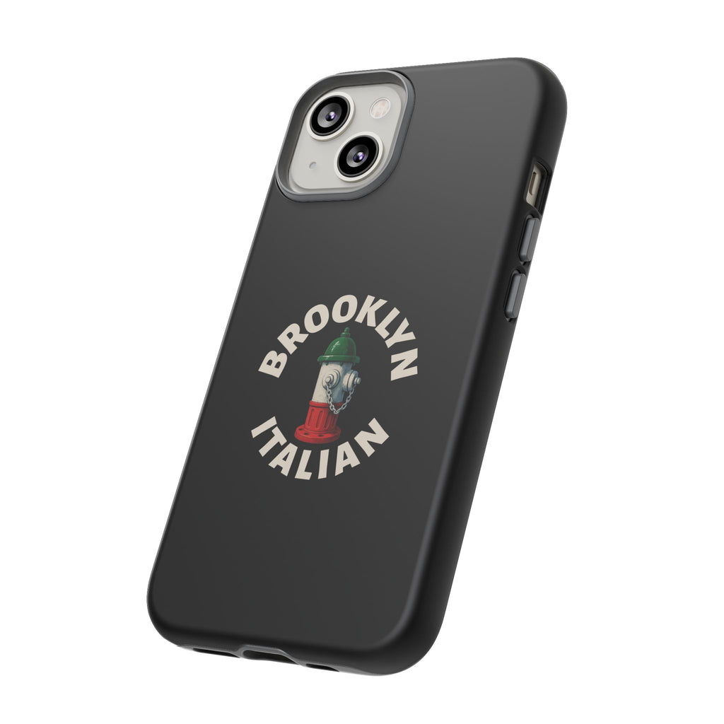 Brooklyn Italian Black Phone Case, Tough Cases for iPhone, Gift for Italians, Stylish Phone Cover, Unique Phone Accessory