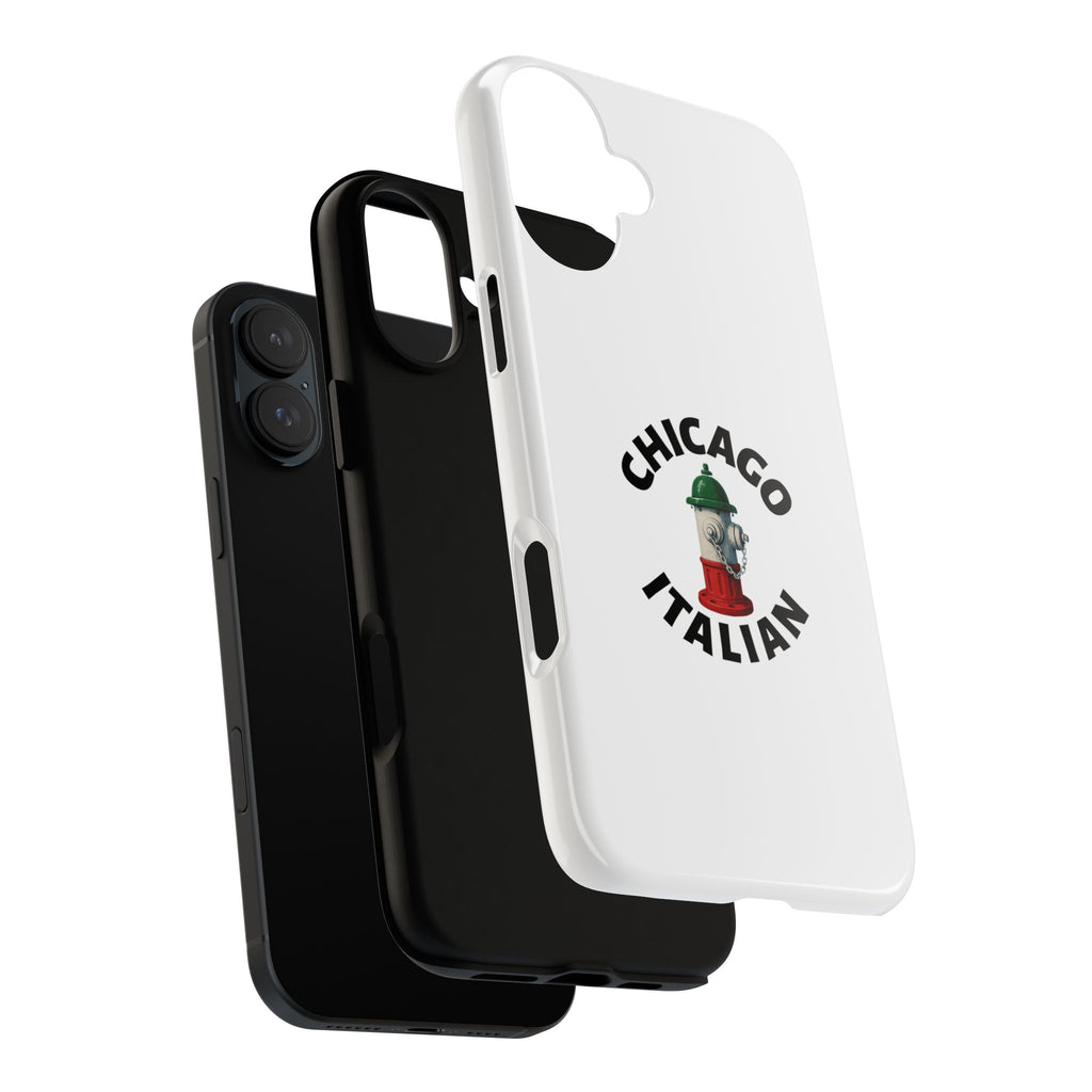 Chicago Italian White Phone Case, Urban Style Phone Cover, Tough Smartphone Case, Gift for Italian Heritage, Fun Streetwear Accessories