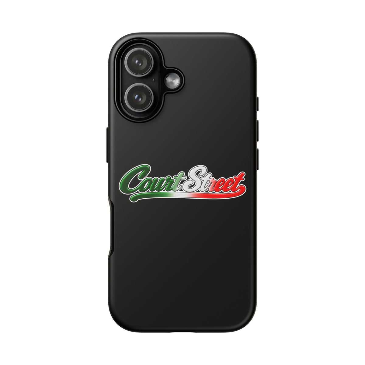 Court Street Black Phone Case, Tough Cases for iPhone, Gift for Italians, Stylish Phone Cover, Unique Phone Accessory