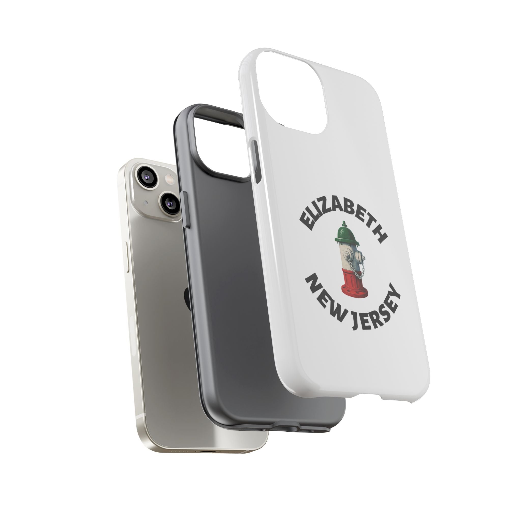 Elizabeth New Jersey White Phone Case, Urban Style Phone Cover, Tough Smartphone Case, Gift for Italian Heritage, Fun Streetwear Accessories