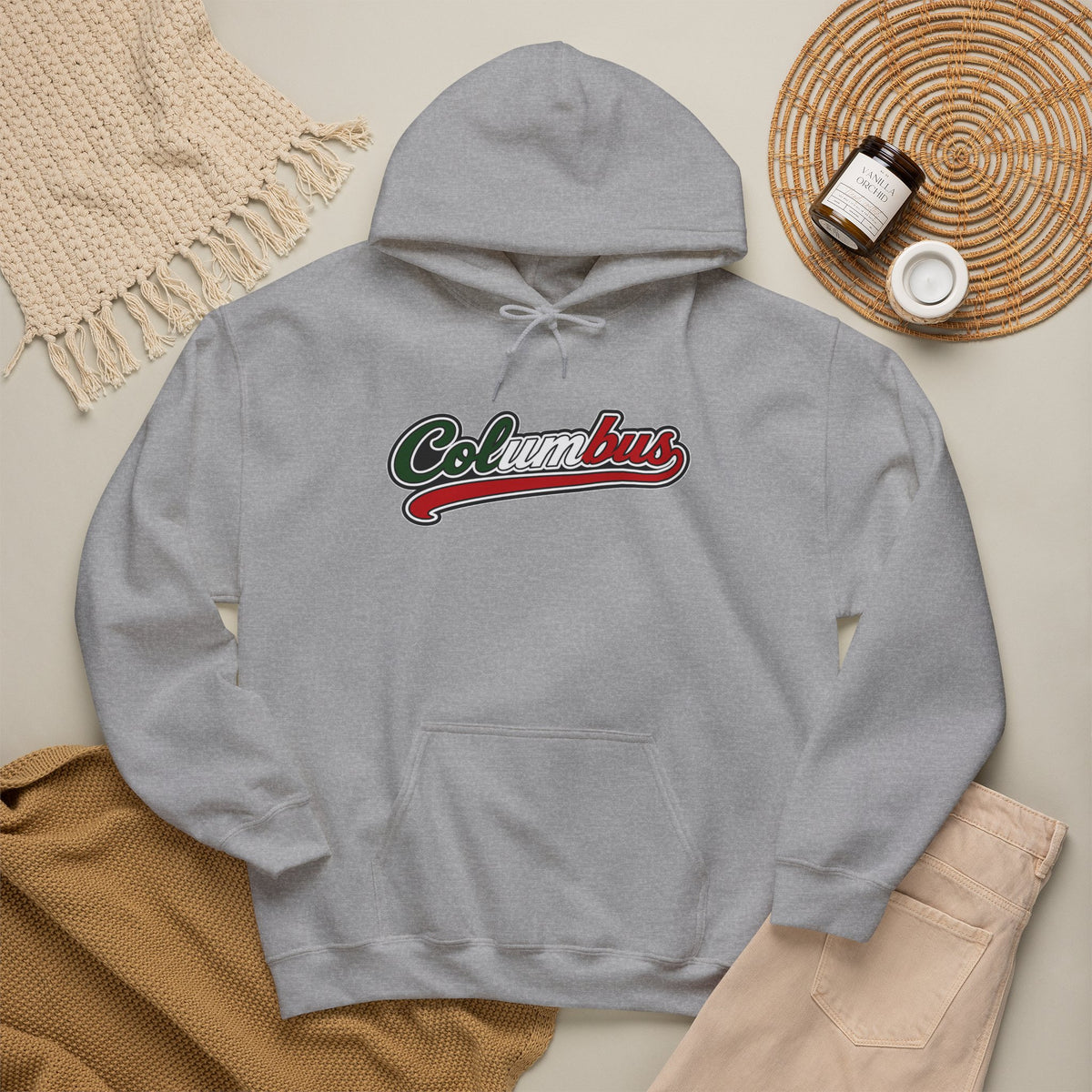 Columbus Hoodie — Italian Flag Script Pullover