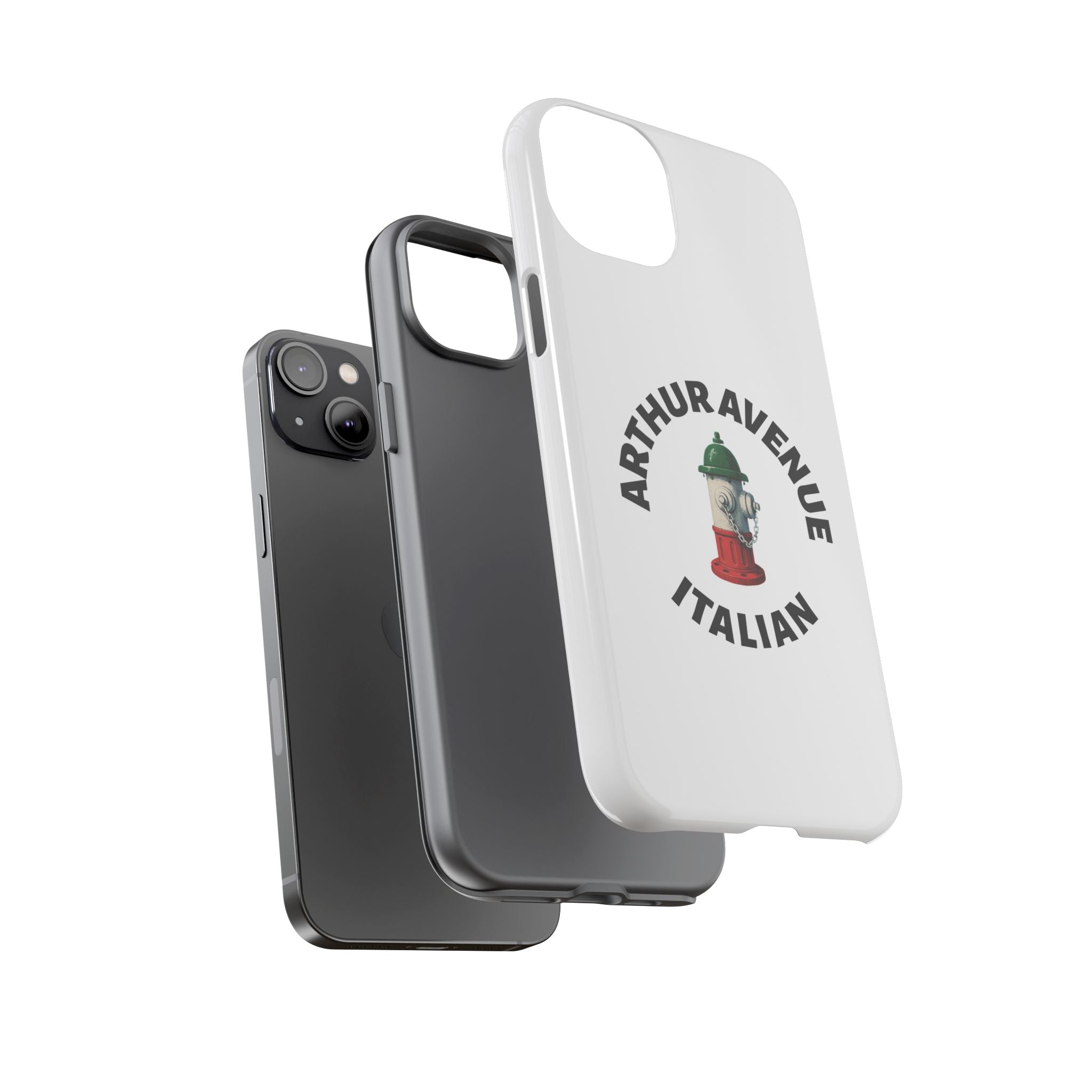 Arthur Avenue Italian White Phone Case, Urban Style Phone Cover, Tough Smartphone Case, Gift for Italian Heritage, Fun Streetwear Accessories